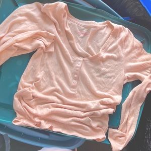 victoria secret light pink long sleeve tee